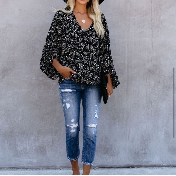 NWT vicidolls balloon sleeve blouse - Picture 3 of 10